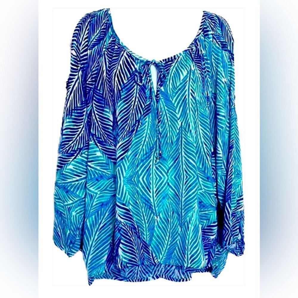 Lovestitch Cold Shoulder Long Sleeve Top Blues S/M See new Video